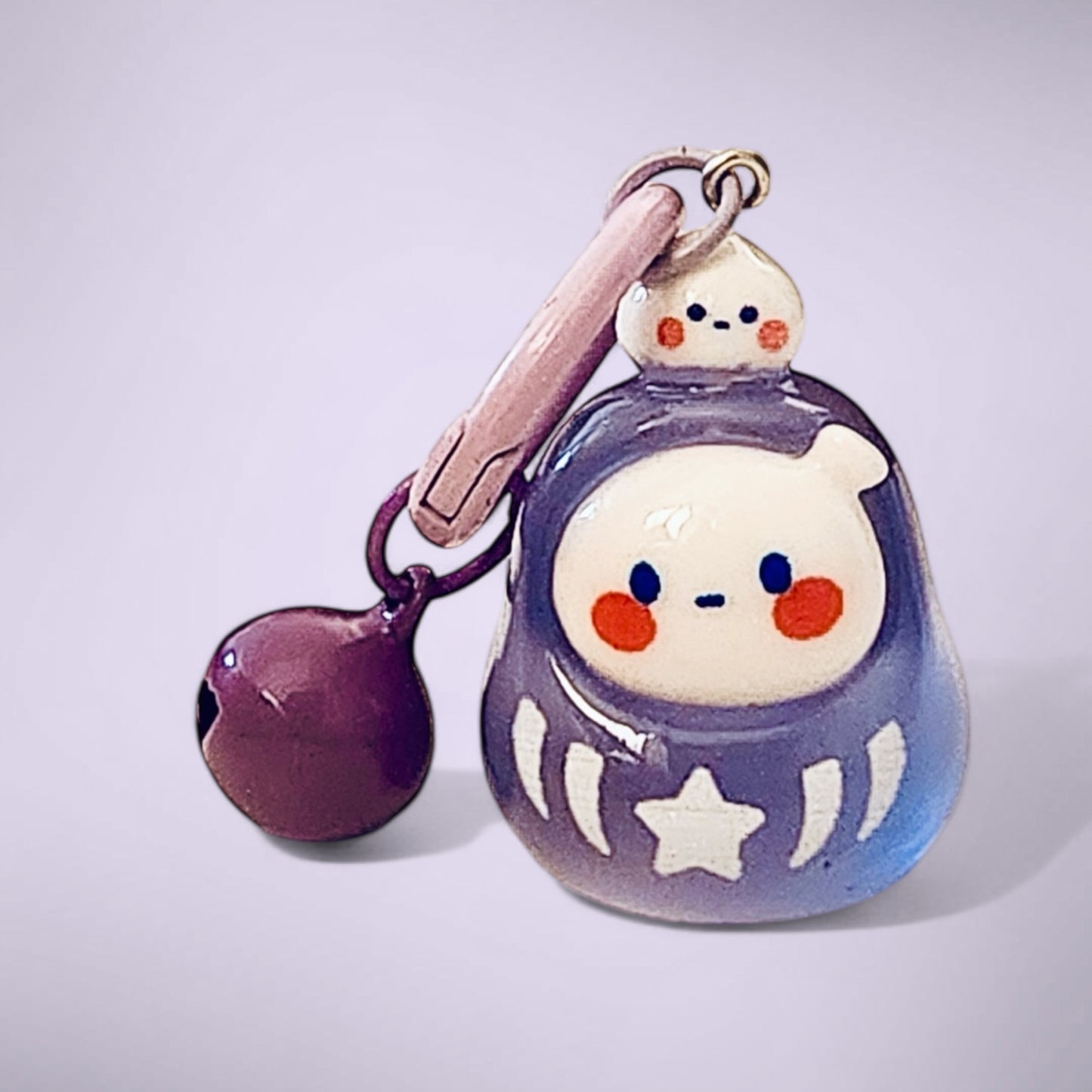 ✨ Porte-clés Daruma „Étoile de Succès“ – Chance et Élévation