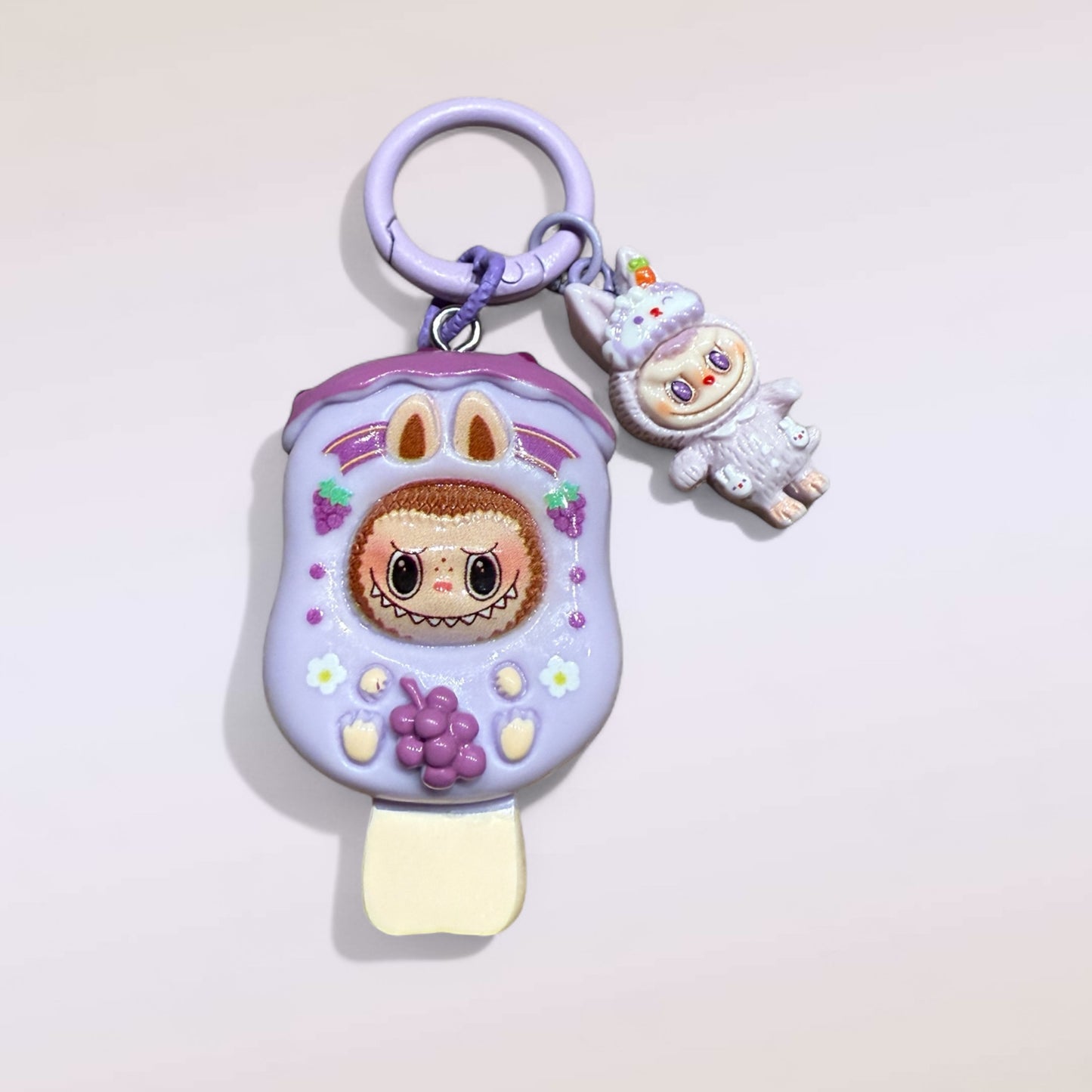 Labubu Popsicle Resin Keychain – Handmade Bag Charm