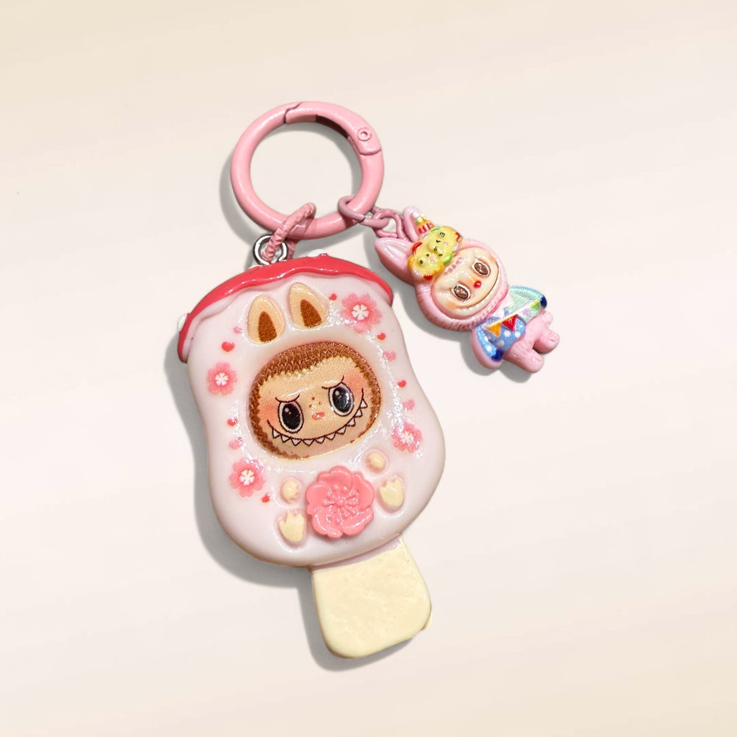 Labubu Popsicle Resin Keychain – Handmade Bag Charm