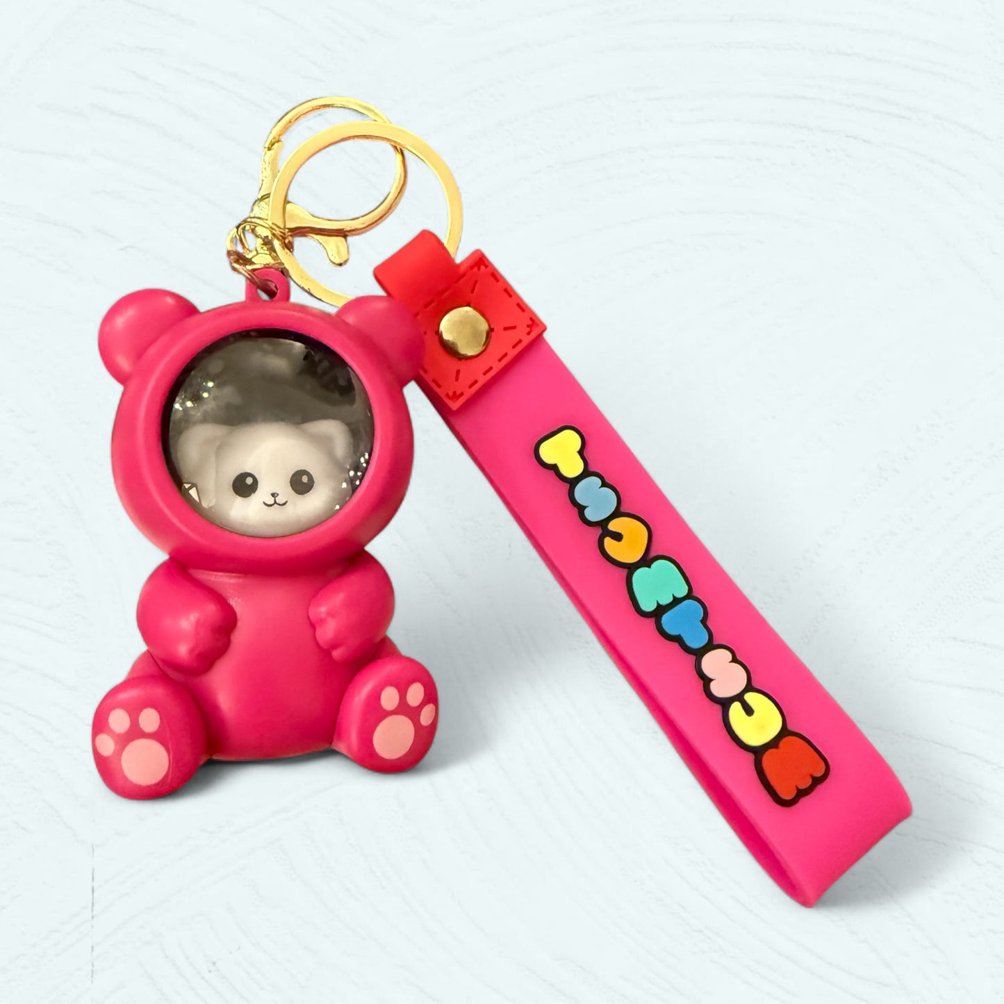 Porte-clés lumineux ourson & chat – 3 couleurs au choix