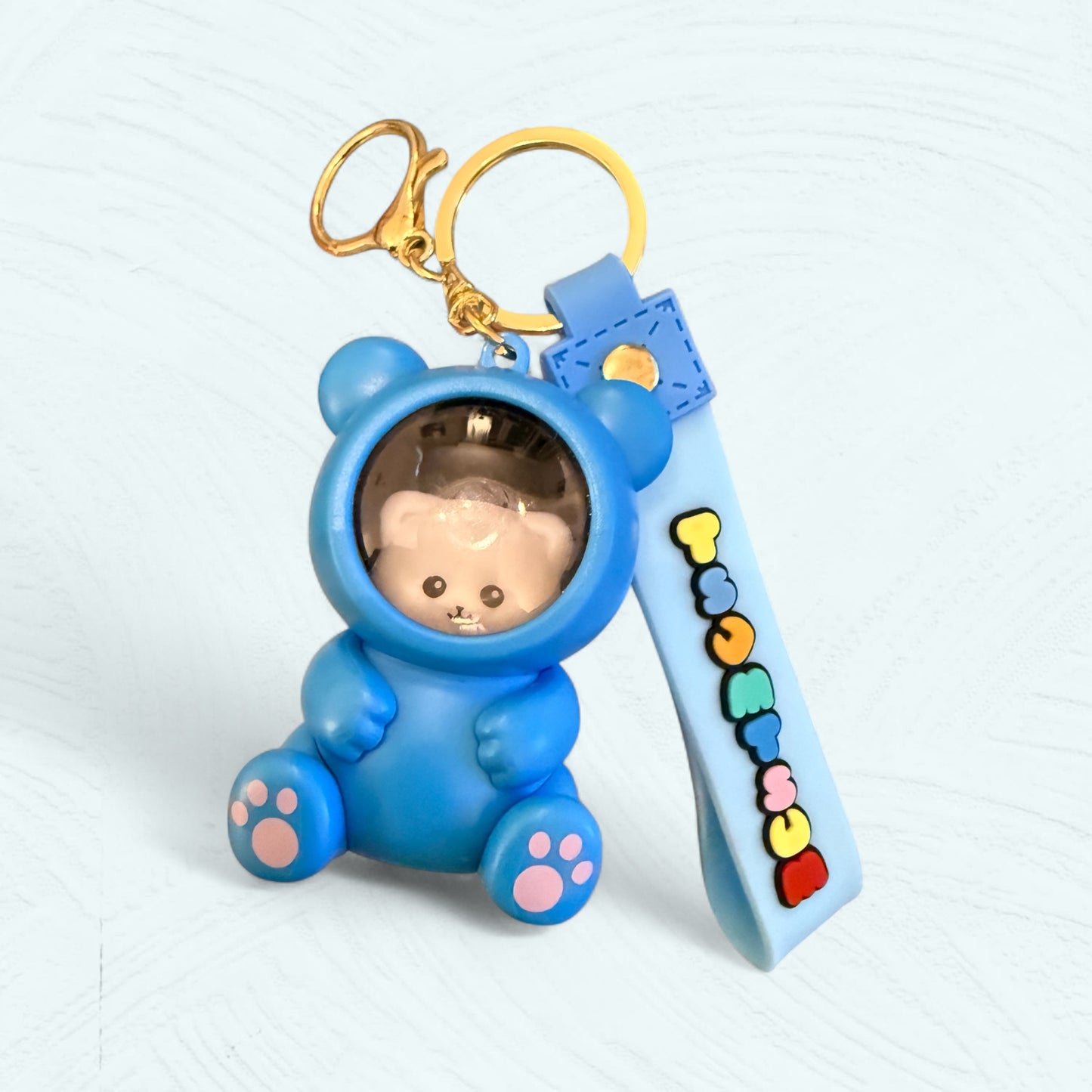 Porte-clés lumineux ourson & chat – 3 couleurs au choix