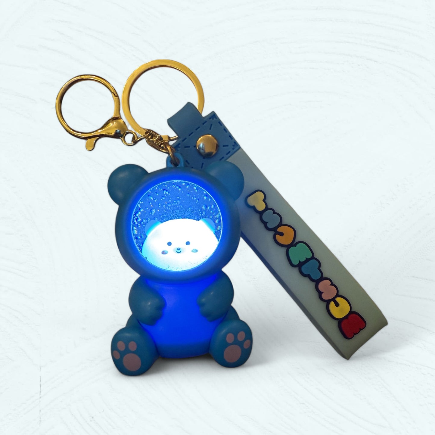 Porte-clés lumineux ourson & chat – 3 couleurs au choix