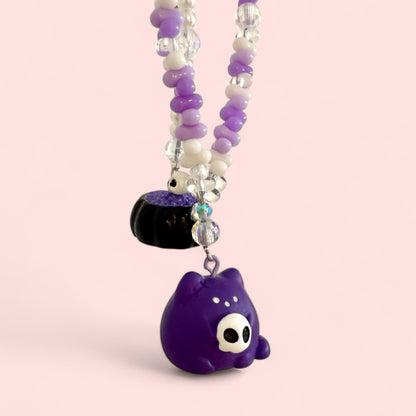 Chat & Chaudron d’Halloween – Style Hanté pour Sacs et Téléphones