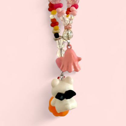 Ours & Fantôme Rose d’Halloween – Fun Doux et Effrayant pour Sacs et Téléphones