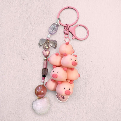 Sanrio Character Stack Keychain – Handmade Beaded Charm