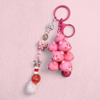 Sanrio Character Stack Keychain – Handmade Beaded Charm