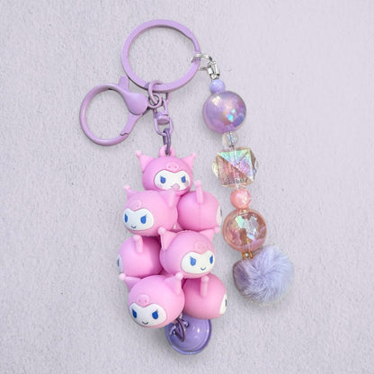 Sanrio Character Stack Keychain – Handmade Beaded Charm