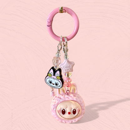 Porte-clés Labubu Tête Ronde Édition Artisanale