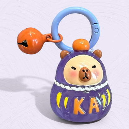 Colorful Capybara Daruma Keychain
