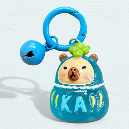 Colorful Capybara Daruma Keychain