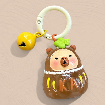 Colorful Capybara Daruma Keychain