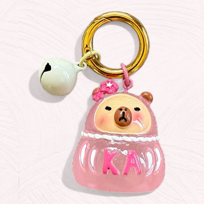 Colorful Capybara Daruma Keychain