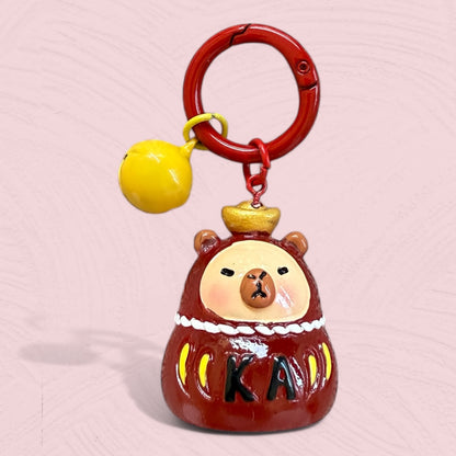 Colorful Capybara Daruma Keychain