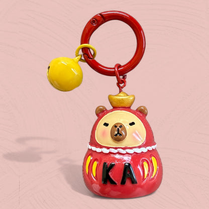 Colorful Capybara Daruma Keychain