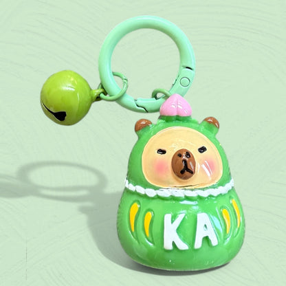 Colorful Capybara Daruma Keychain