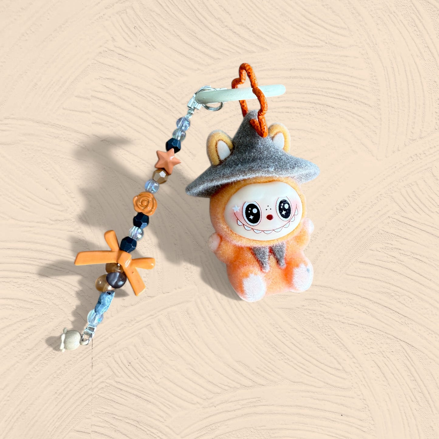 Labubu Wizard Keychain – Handmade Flocked PVC Bag Charm