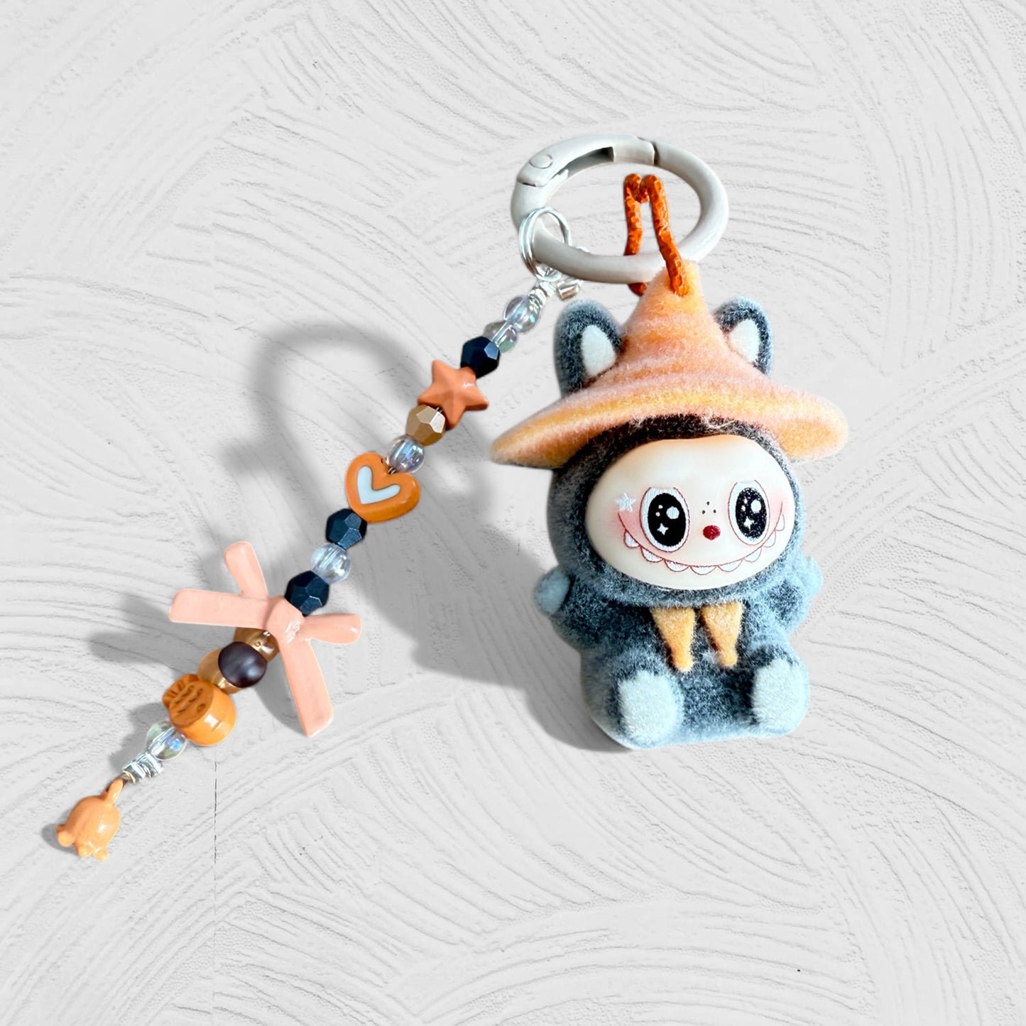 Labubu Wizard Keychain – Handmade Flocked PVC Bag Charm