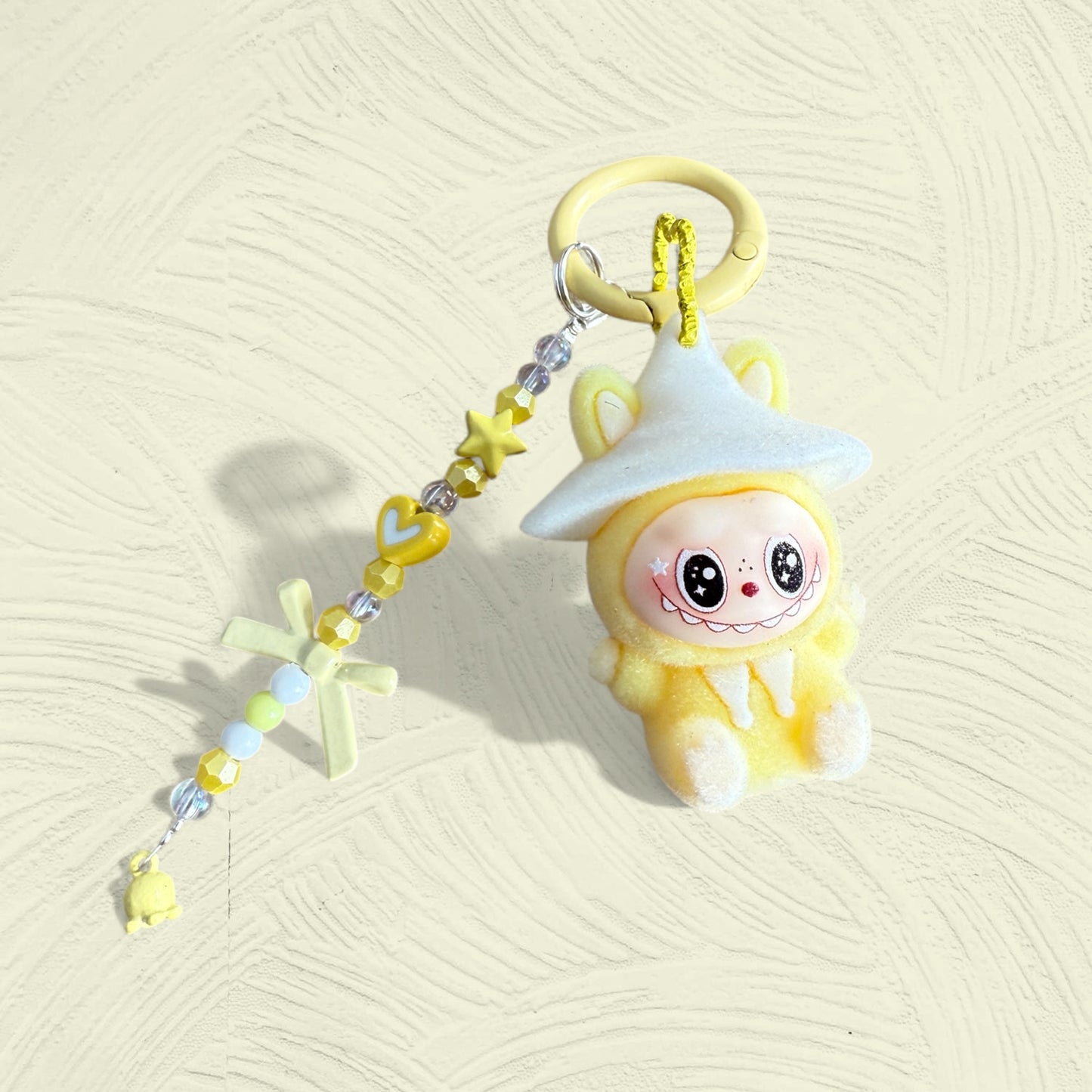 Labubu Wizard Keychain – Handmade Flocked PVC Bag Charm