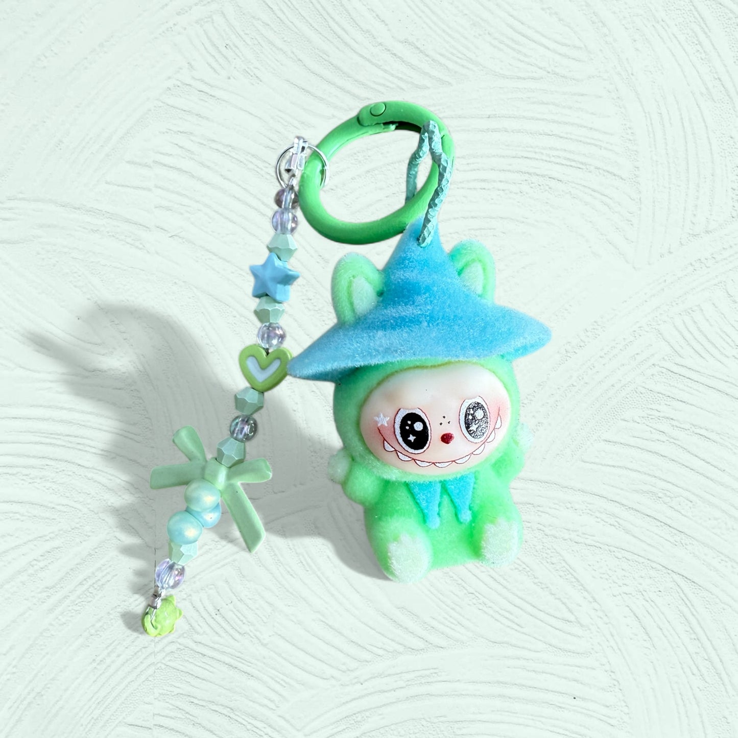 Labubu Wizard Keychain – Handmade Flocked PVC Bag Charm
