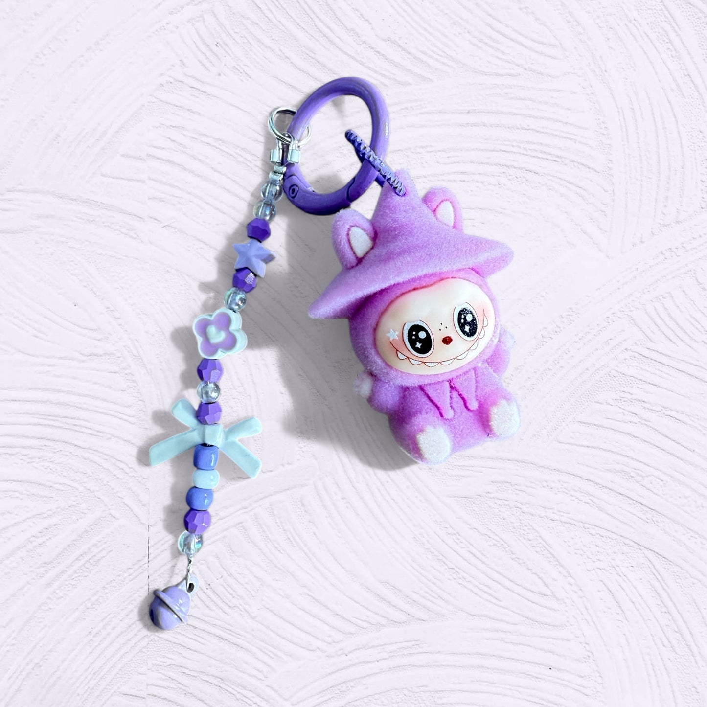 Labubu Wizard Keychain – Handmade Flocked PVC Bag Charm