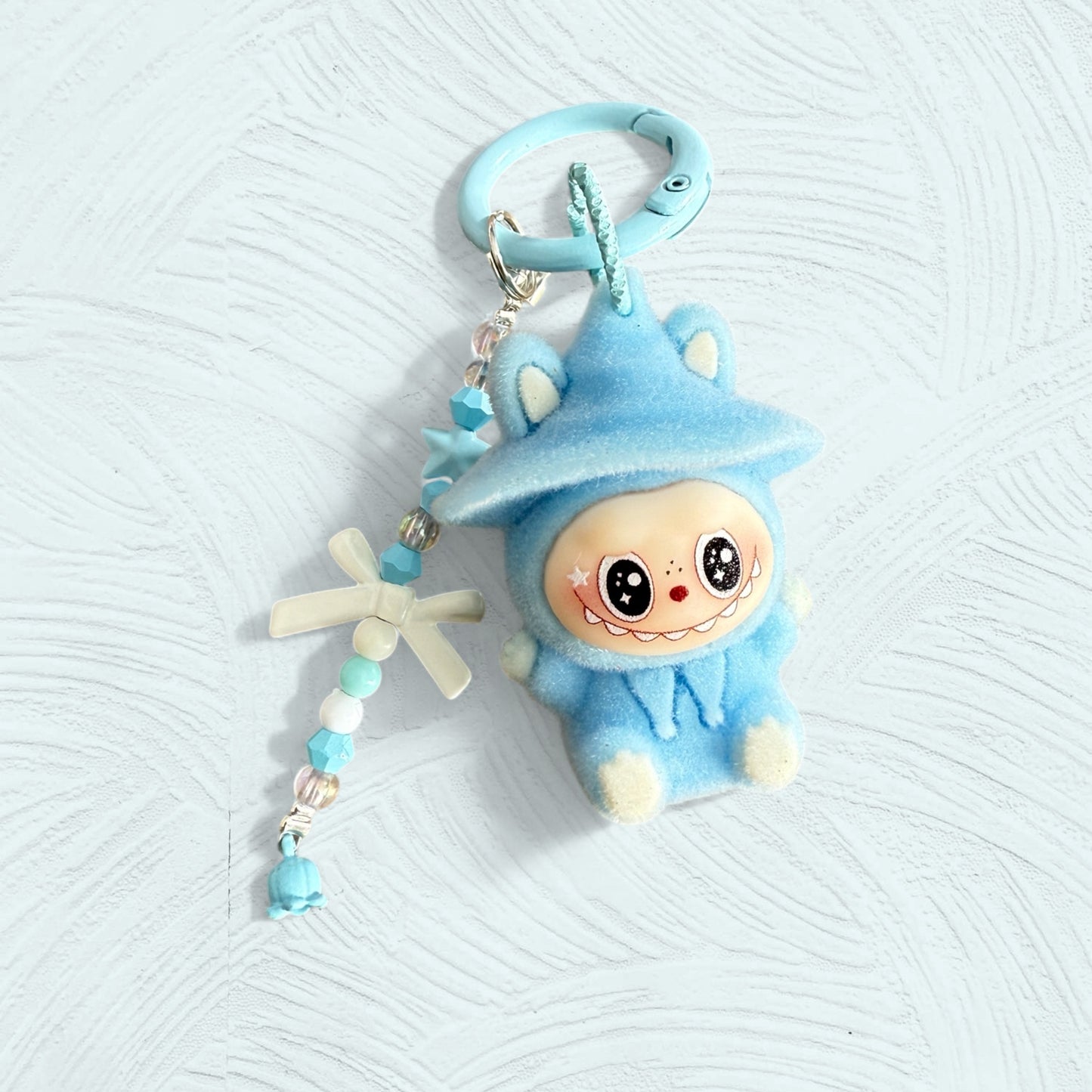 Labubu Wizard Keychain – Handmade Flocked PVC Bag Charm