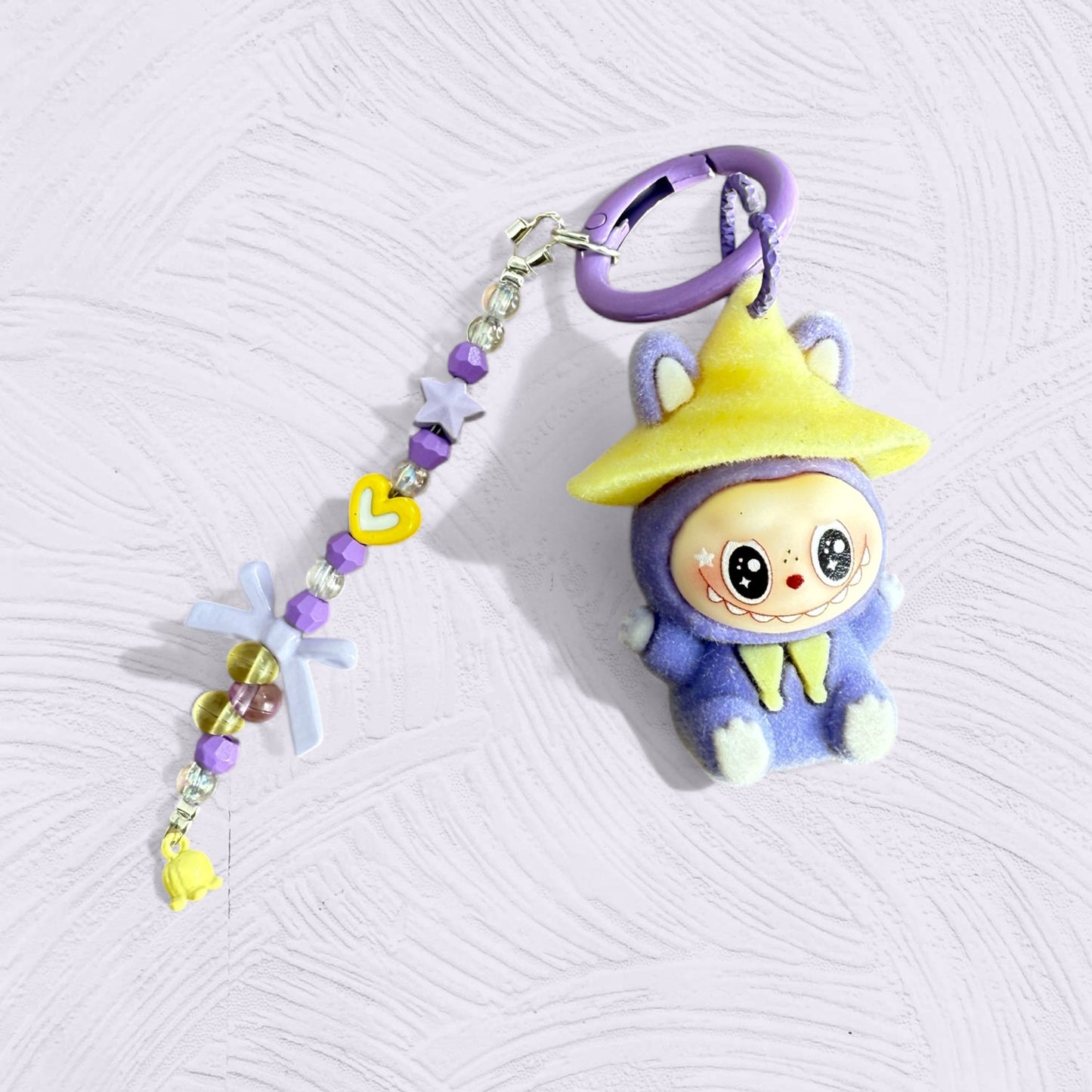Labubu Wizard Keychain – Handmade Flocked PVC Bag Charm