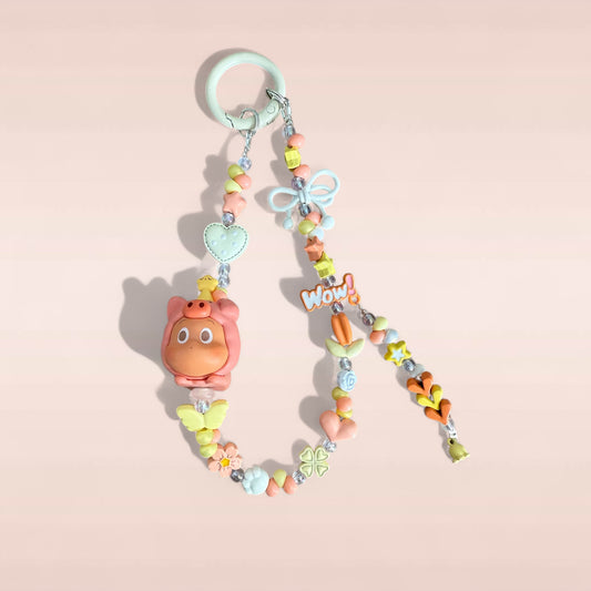 Twinkle Pop Bean Beaded Phone Charm – Handmade Keychain & Bag Accessory
