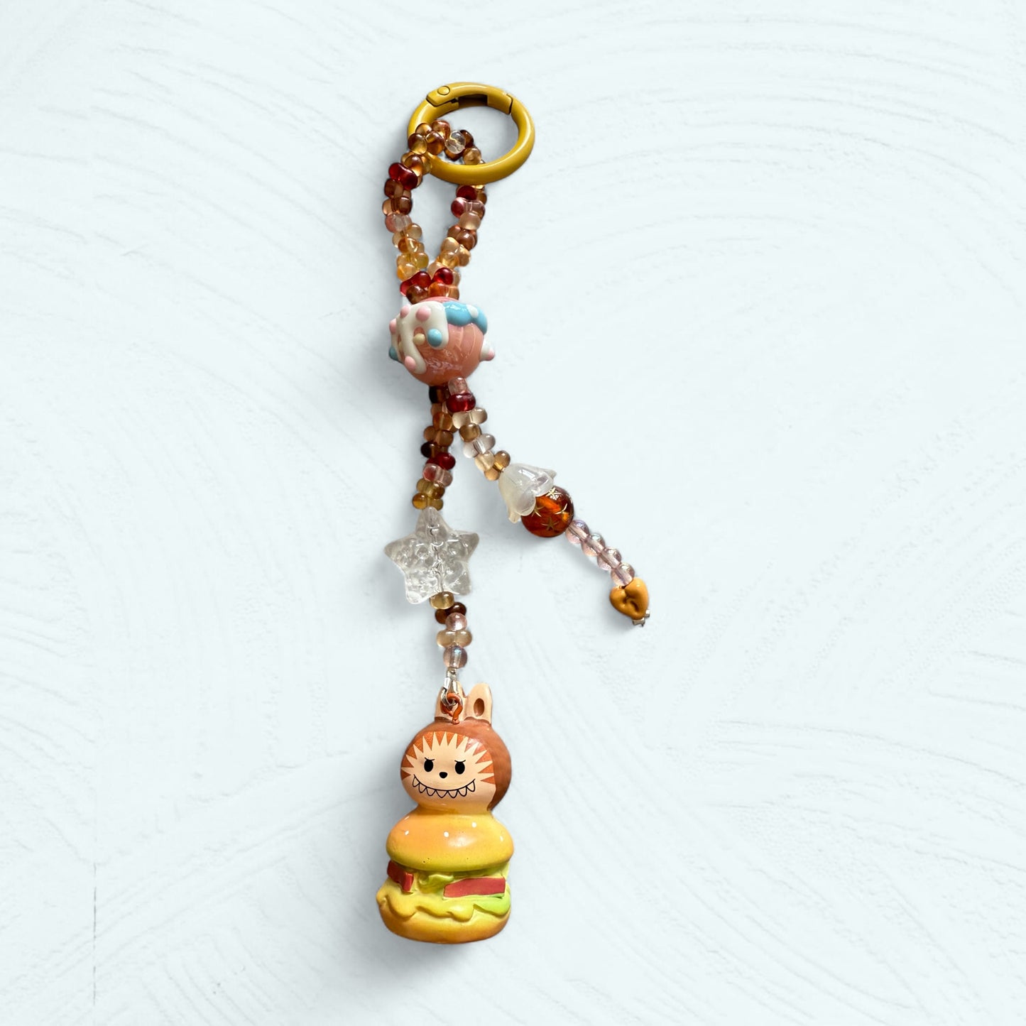 Labubu Hamburger – Pendentif téléphone & sac fait main
