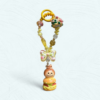 Labubu Hamburger – Pendentif téléphone & sac fait main