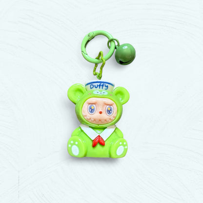 Porte-clé fait main Labubu déguisé en Duffy – Liana Charms