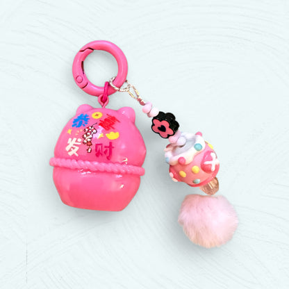 Porte-clés Labubu – Série Daruma colorée