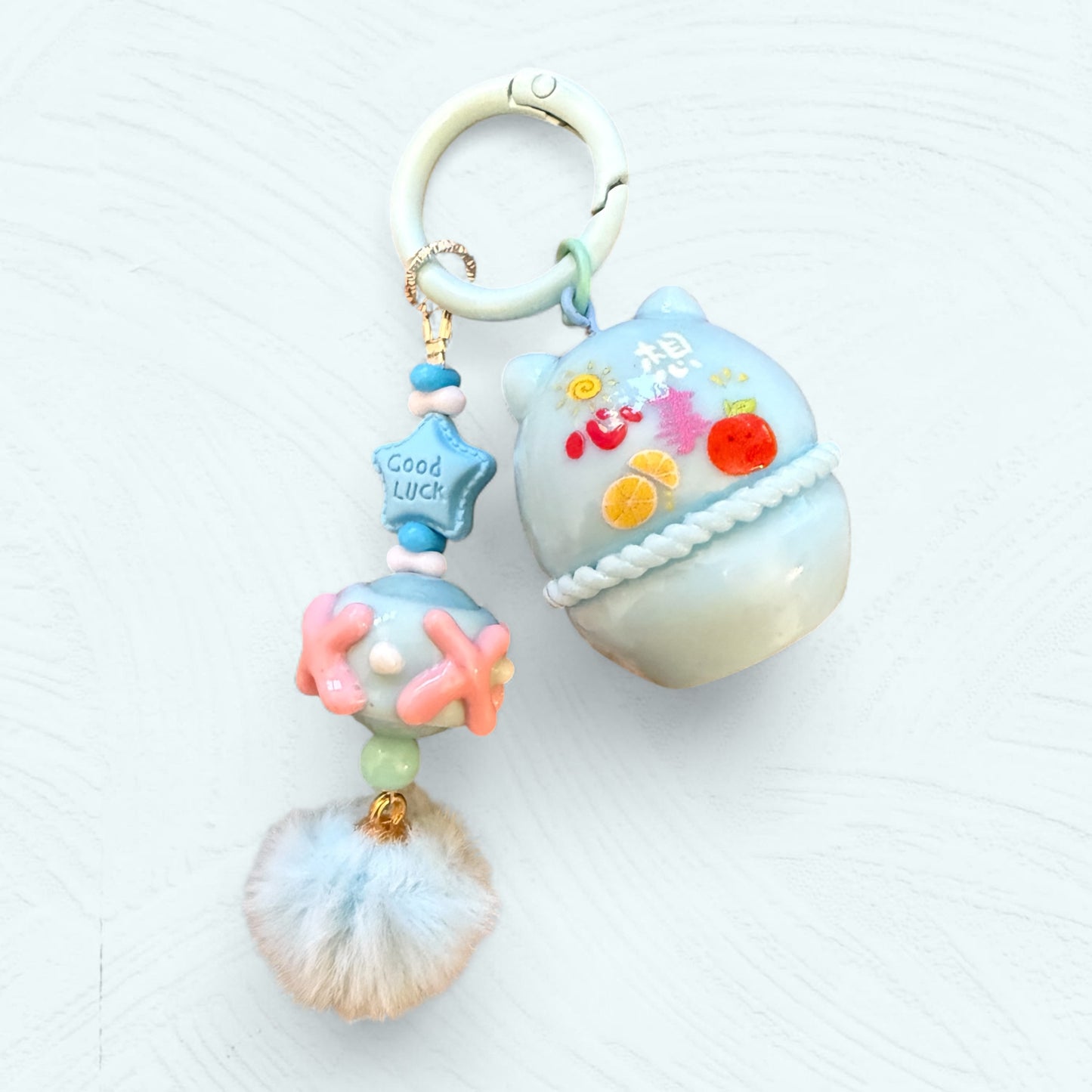 Porte-clés Labubu – Série Daruma colorée
