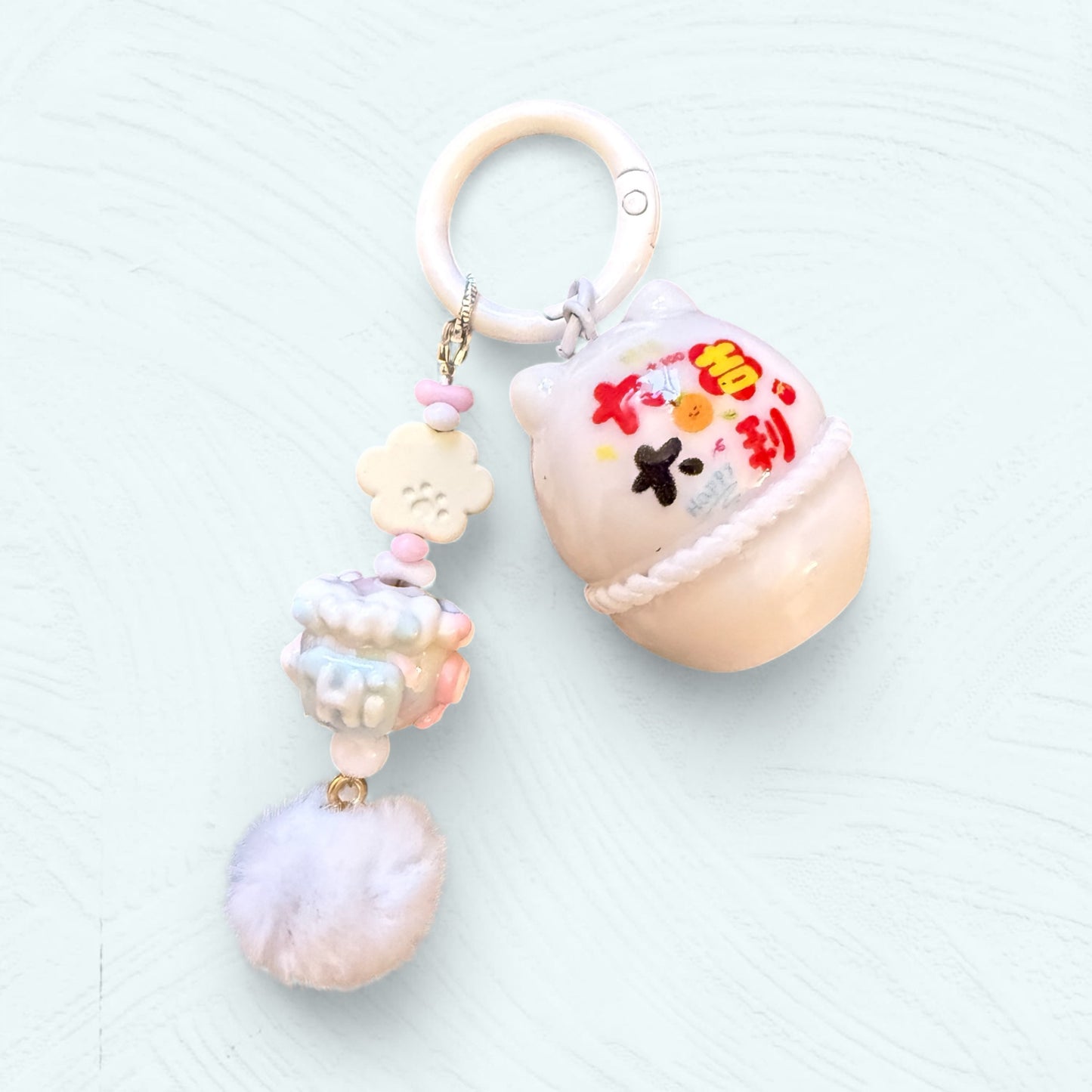 Porte-clés Labubu – Série Daruma colorée