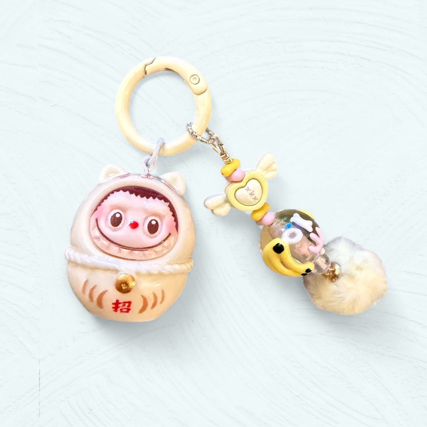 Porte-clés Labubu – Série Daruma colorée