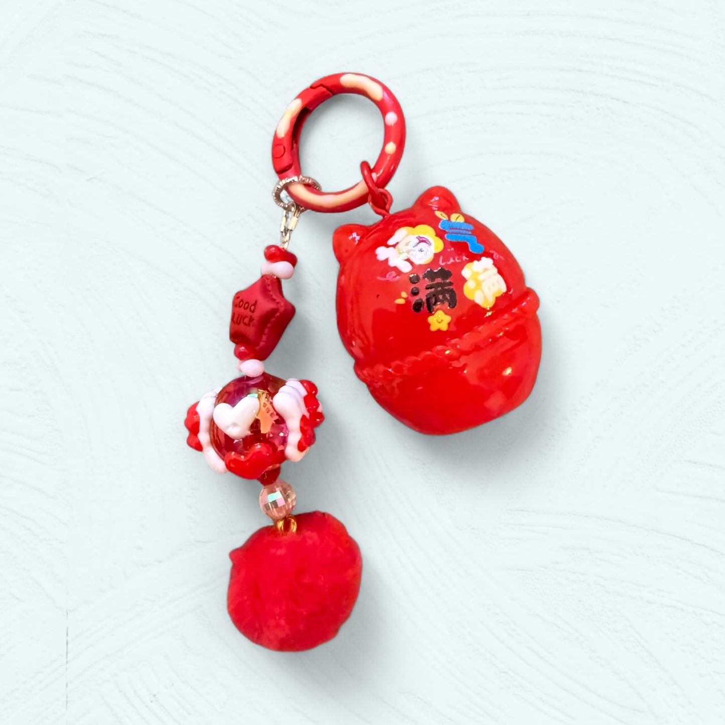 Porte-clés Labubu – Série Daruma colorée