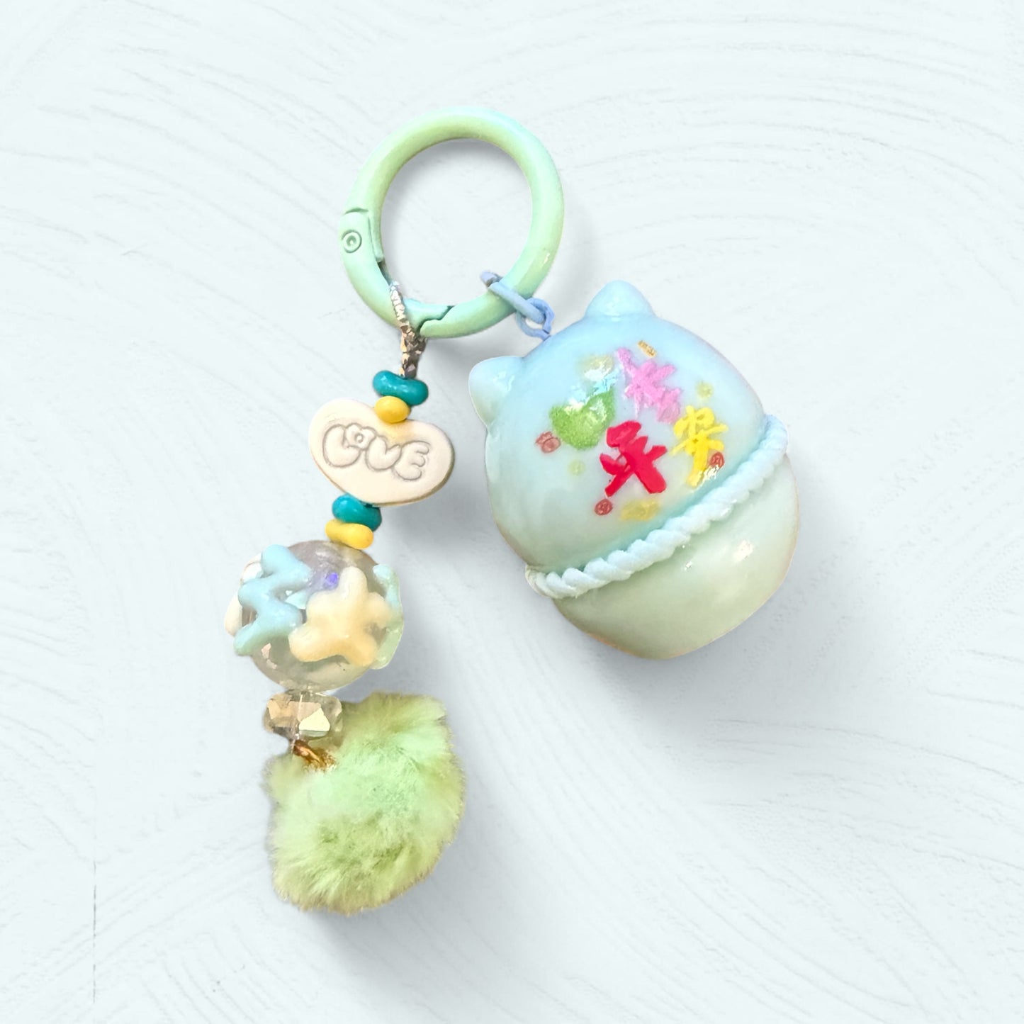 Porte-clés Labubu – Série Daruma colorée