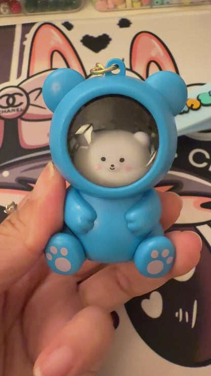 Porte-clés lumineux ourson & chat – 3 couleurs au choix